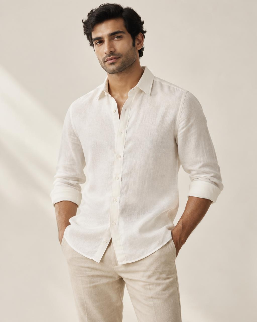 Ivory Classic Linen Shirt