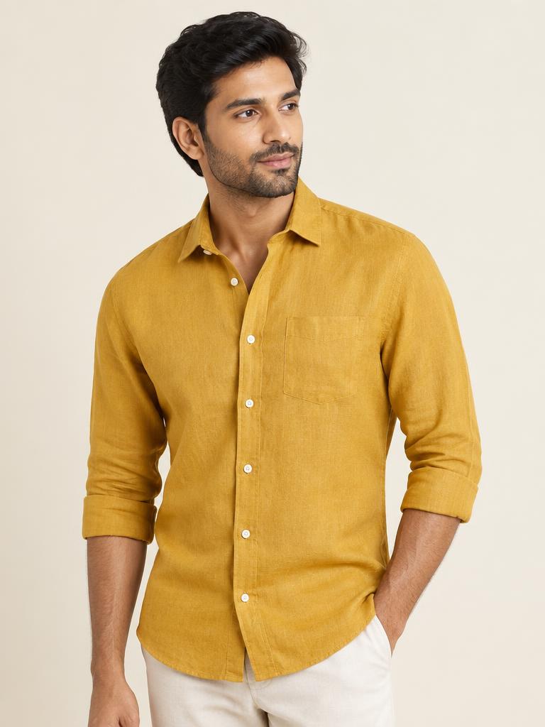 Mustard Classic Linen Shirt