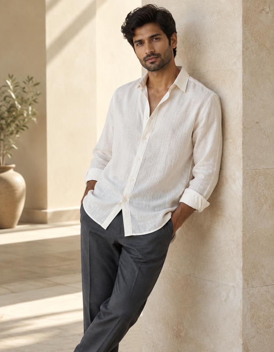 Ivory Relaxed Linen Shirt