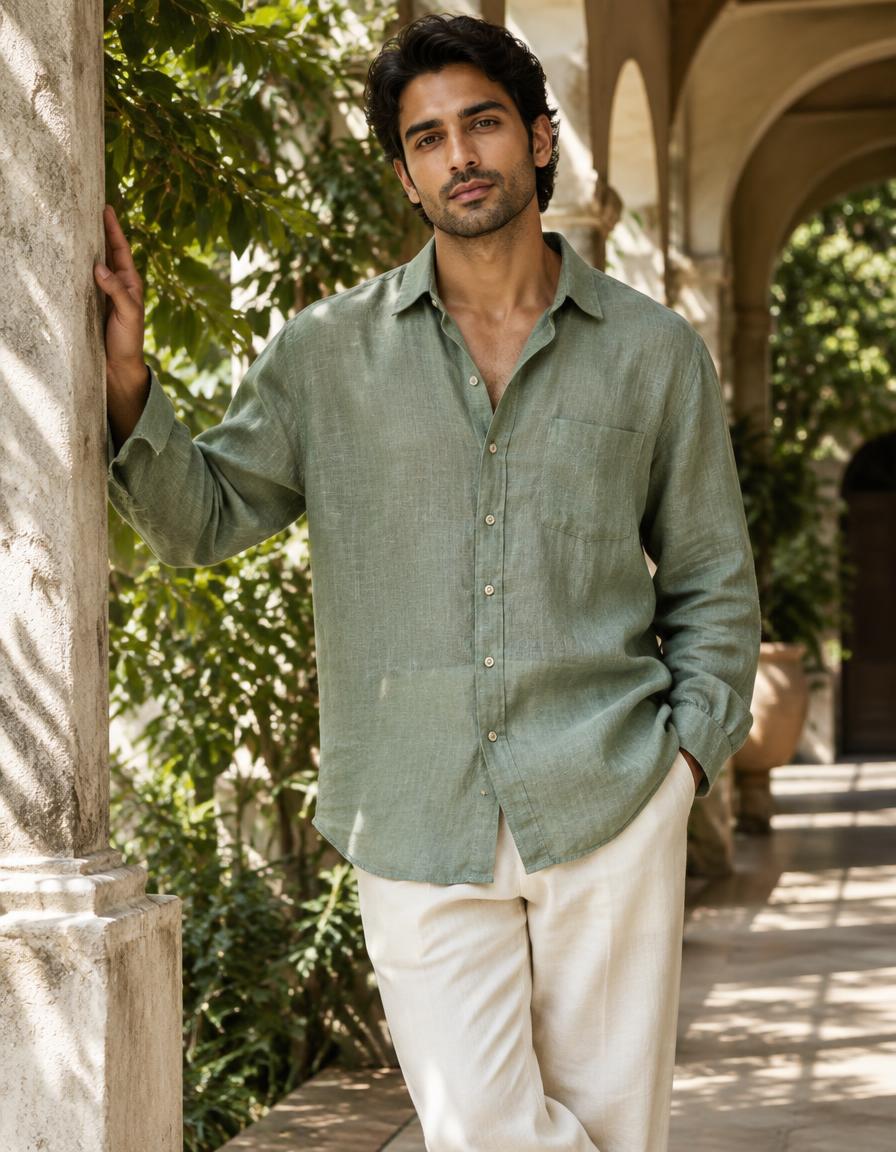 Sage Relaxed Linen Shirt